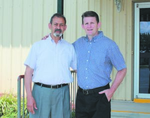 Raouf Ghattas, left, pastor of the Arabic Baptist Church, Murfreesboro, stands with Kevin Minchey, director o fmissions, Concord Baptist Association, outside the church’s new facility. Arabic Baptist was recently given the facility of Scenic Drive Baptist Church, Murfreesboro, after it closed.