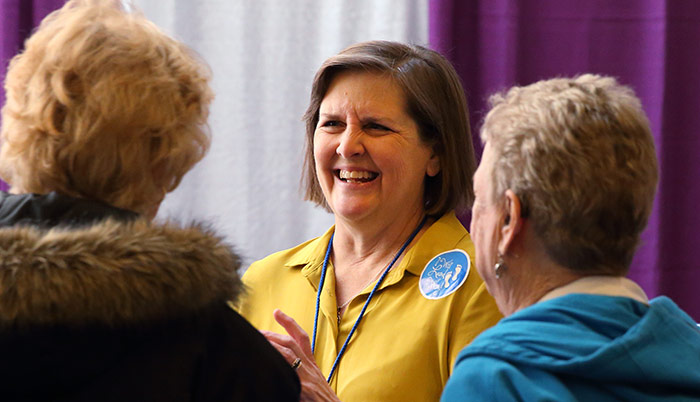 Martha Pitts of Germantown is congratulated by Tennessee Woman’s Missionary Union members after her election as president.