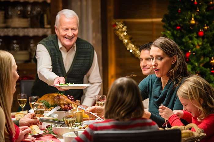 family, Christmas, dinner, tradition, culture, eating, dining, dinner, celebration, grandfather