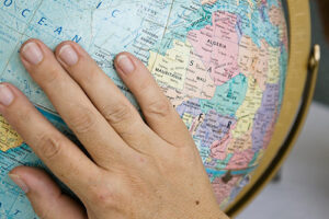 mission missionary globe world map earth hand education giving care