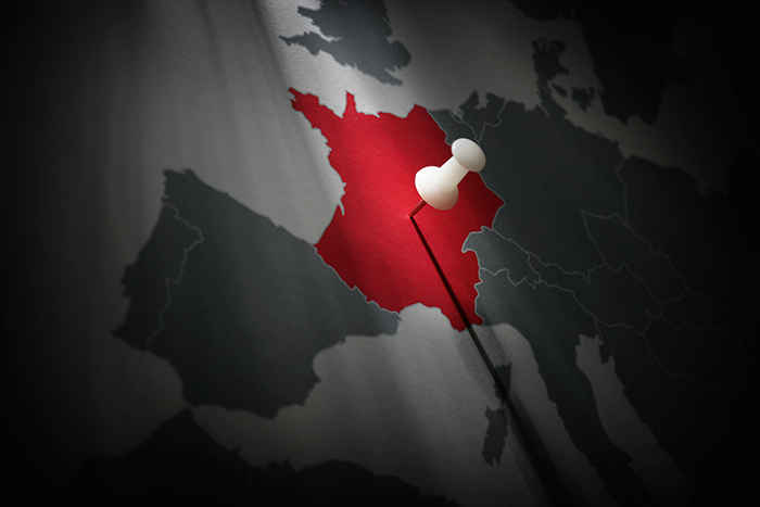 France, Map, French, Paris, Dark, black color, Europe, red